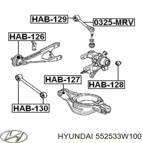 Сайлентблок тяги поперечної, задньої підвіски Hyundai/Kia 552533W100 ціна, від 5.83 USD