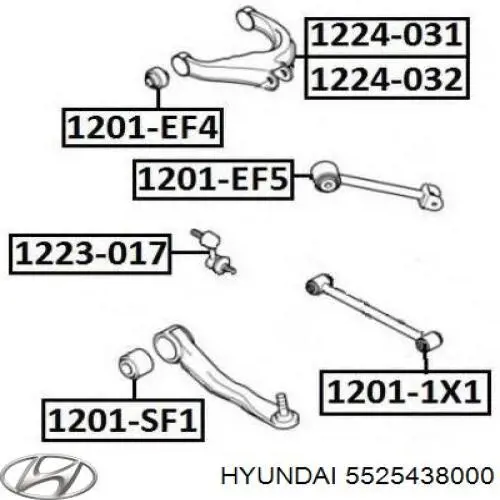 Купити 5525438000 Hyundai/Kia Сайлентблок задньої поздовжньої тяги