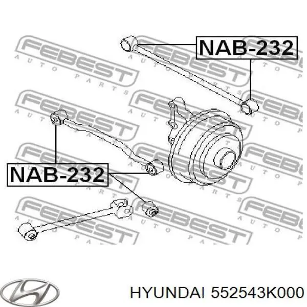 Сайлентблок заднього поперечного важеля Hyundai/Kia 552543K000 ціна, від 4.07 USD