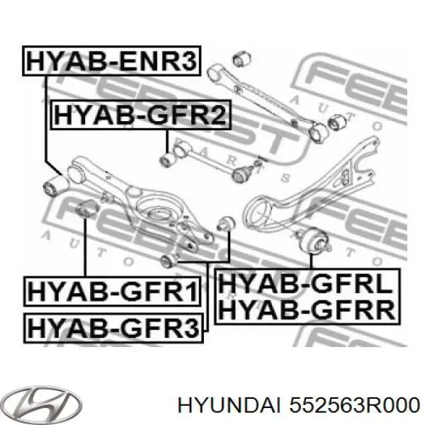 Сайлентблок заднього поперечного важеля Kautek HYBS083
