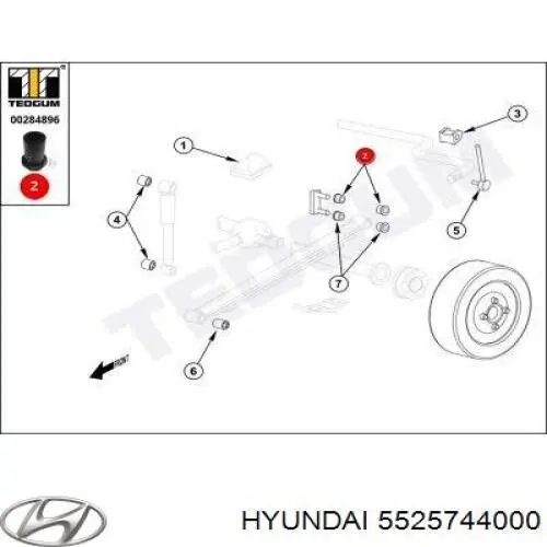 Купити 5525744000 Hyundai/Kia Сайлентблок сережки ресори