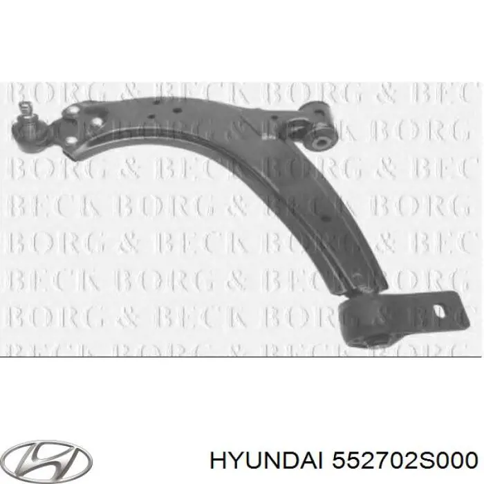552702S000 Hyundai/Kia Важіль/тяга задньої підвіски подовжній нижній, лівий