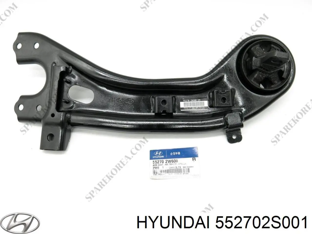 552702S001 Hyundai/Kia Важіль/тяга задньої підвіски подовжній нижній, лівий