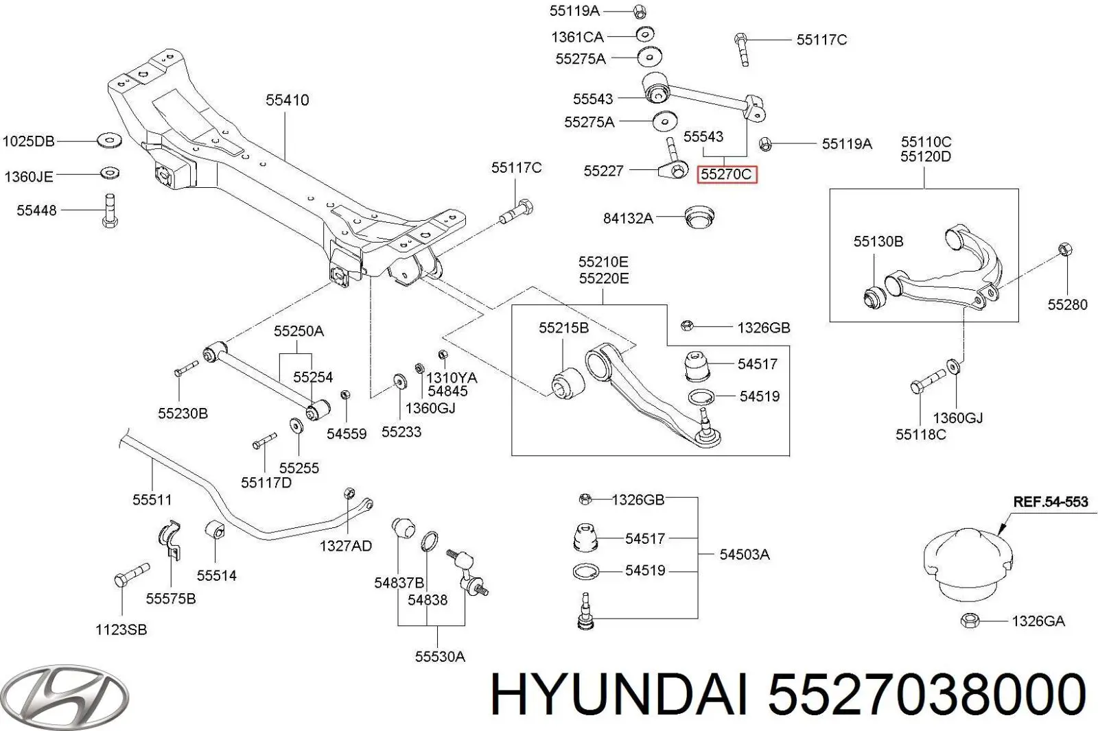 Купити 5527038000 Hyundai/Kia Тяга поздовжня задньої підвіски