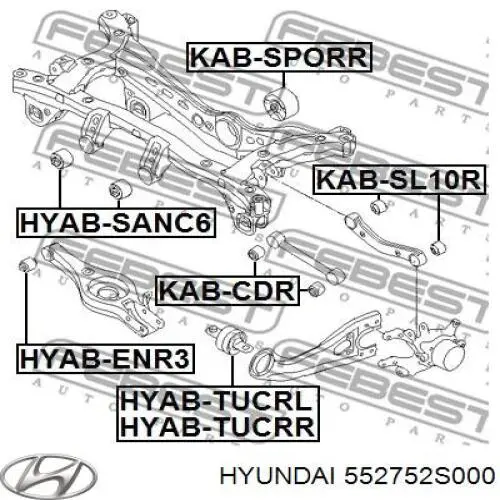 552752S000 Hyundai/Kia сайлентблок заднього поздовжнього важеля