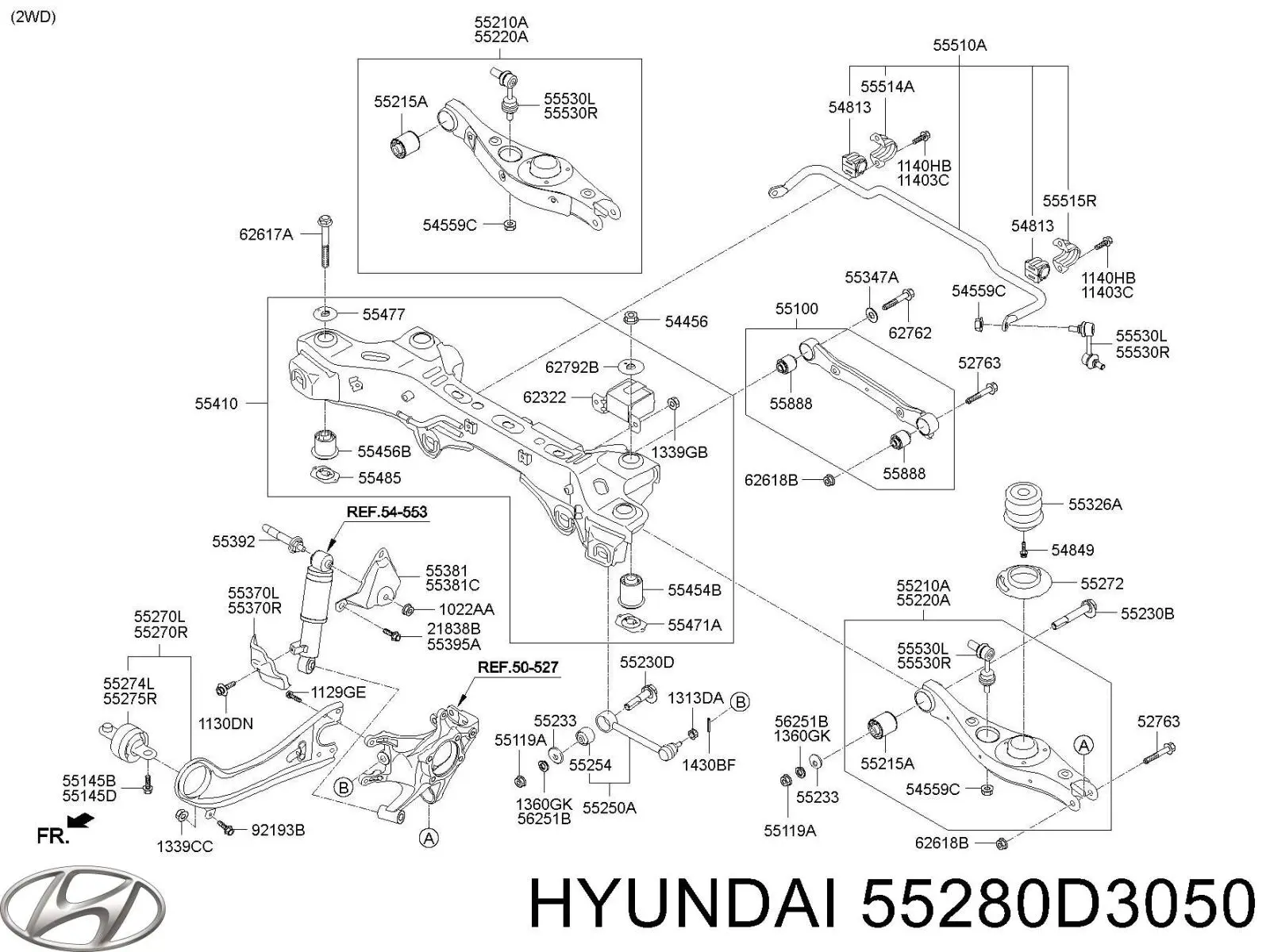  Hyundai/Kia 55280D3050 ціна, від 51.24 USD
