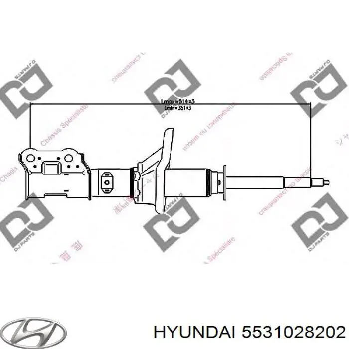 Амортизатор задній Hyundai/Kia 5531028202 ціна, від 36.32 USD