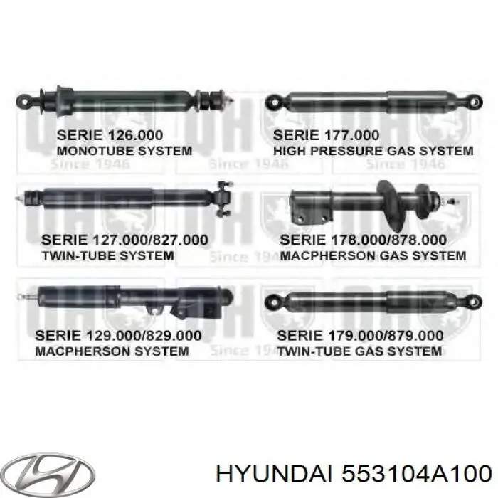 Купити 553104A100 Hyundai/Kia Стійка амортизатора задня