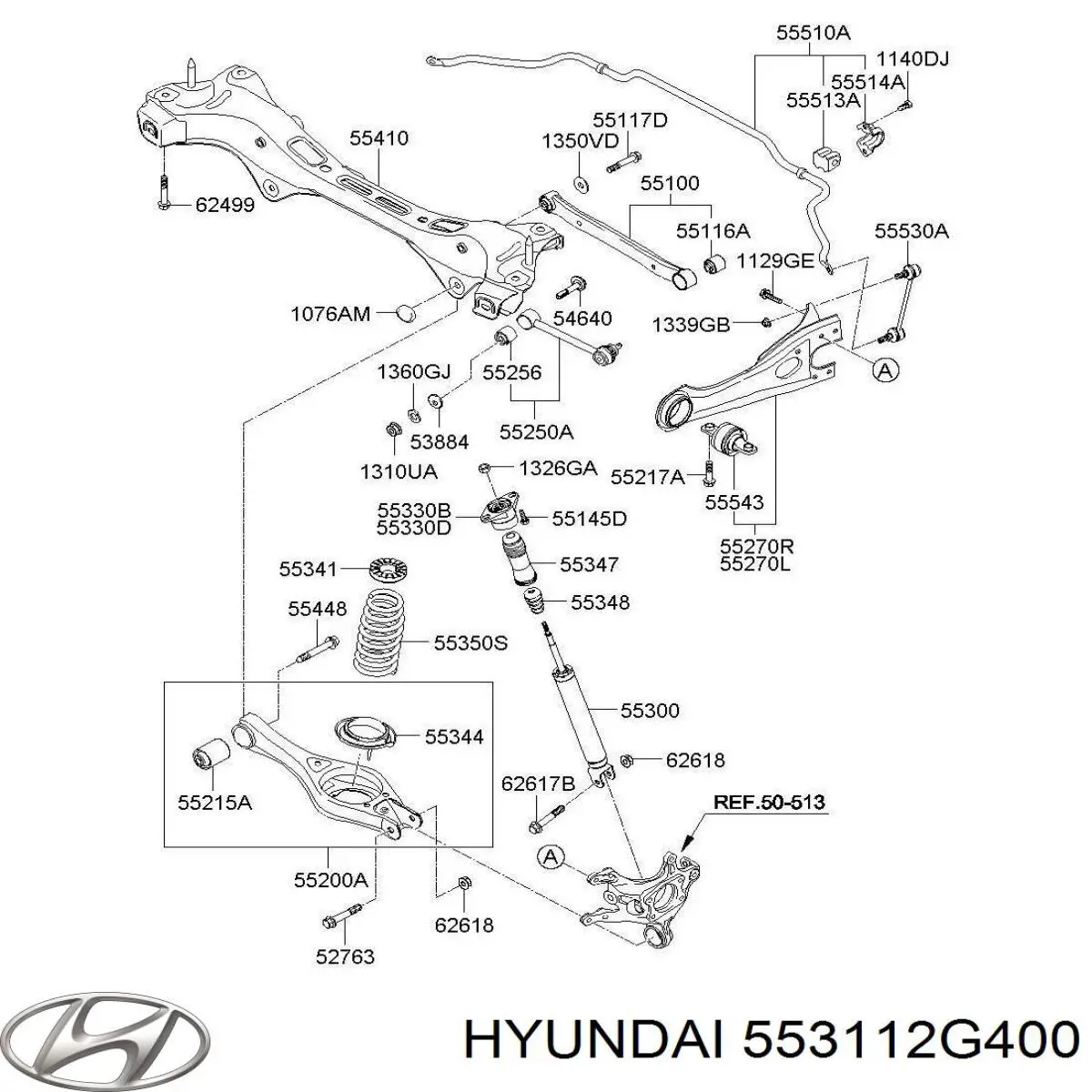 Амортизатор задній Hyundai/Kia 553112G400 ціна, від 32.39 USD