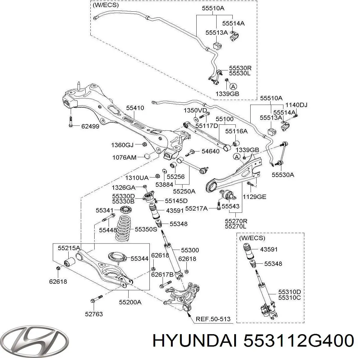 Амортизатор задній 553112G400 Hyundai/Kia