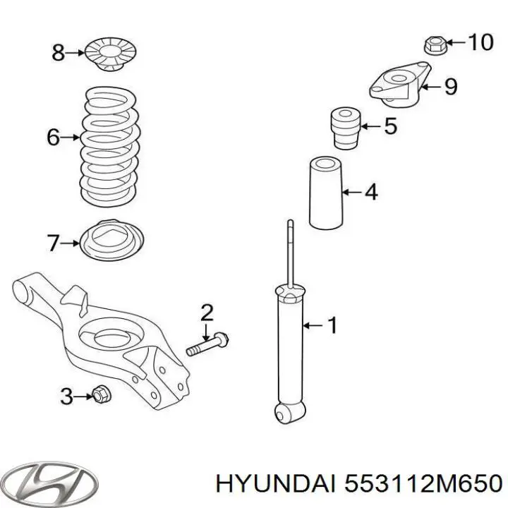 Купити 553112M650 Hyundai/Kia Стійка амортизатора задня