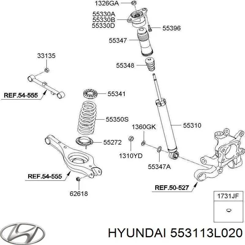 Амортизатори задні на Hyundai Grandeur TG