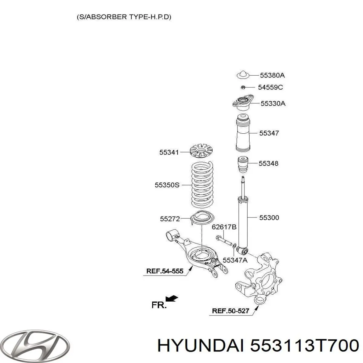 553113T700 Hyundai/Kia амортизатор задній