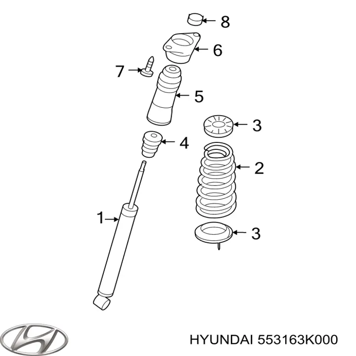 Чохол амортизатора заднього Hyundai/Kia 553163K000 ціна, від 1.81 USD
