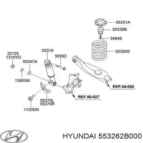 Буфер-відбійник амортизатора заднього Hyundai Santa Fe 2 (CM) (Хендай Санта фе)