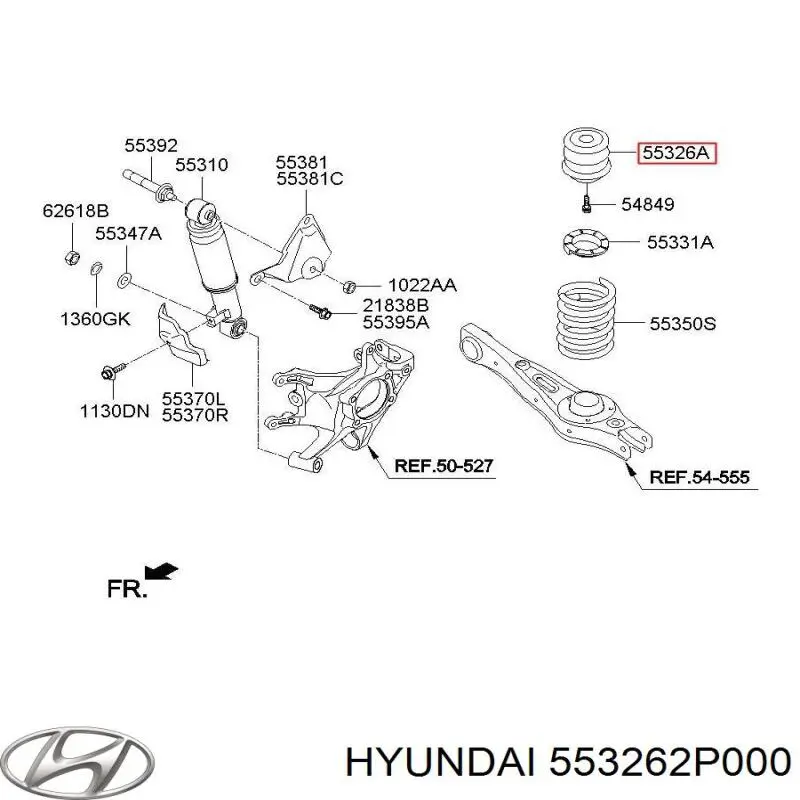 Купити 553262P000 Hyundai/Kia Буфер-відбійник амортизатора заднього