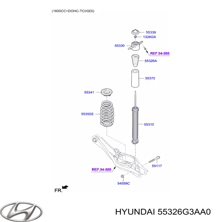 Відбійник на задні амортизатори Hyundai/Kia 55326G3AA0 ціна, від 19.25 USD