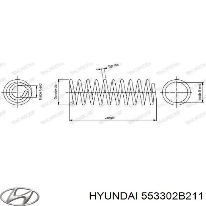 Купити 553302B211 Hyundai/Kia Задні пружини
