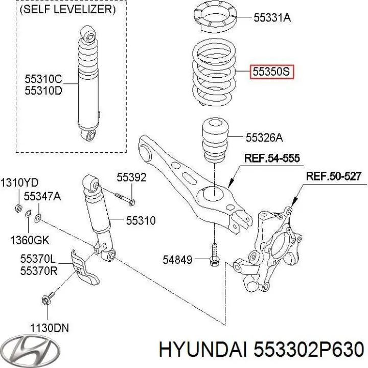 553302P630DS Hyundai/Kia Пружина підвіски задня