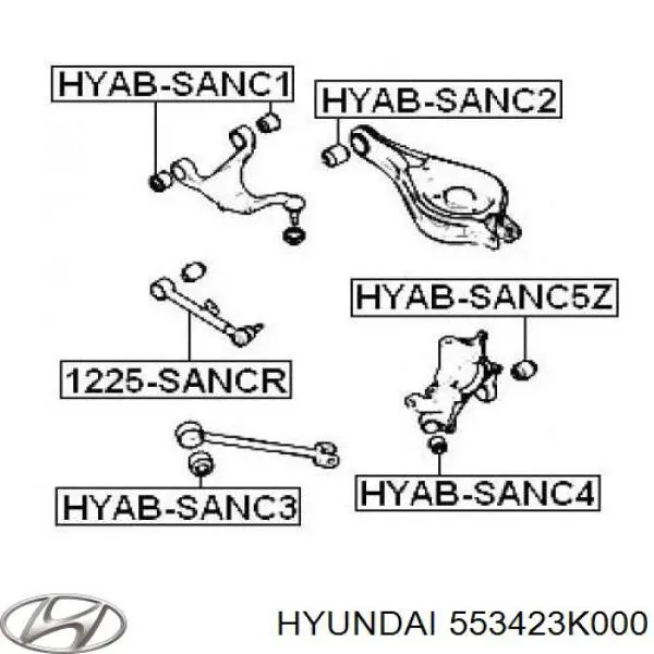 553423K000 Hyundai/Kia сайлентблок заднього верхнього важеля