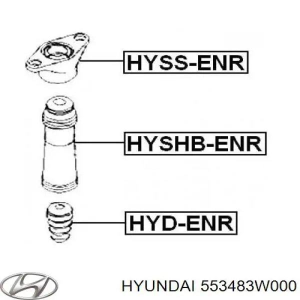 Відбійник на задні амортизатори Hyundai/Kia 553483W000 ціна, від 12.67 USD