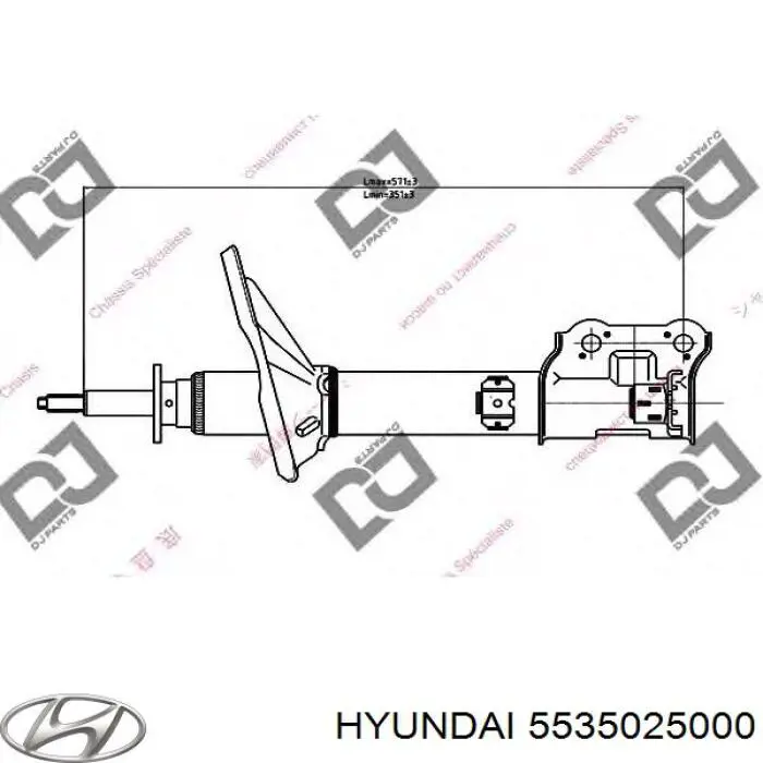 Амортизатор задній, лівий 5535025000 Hyundai/Kia