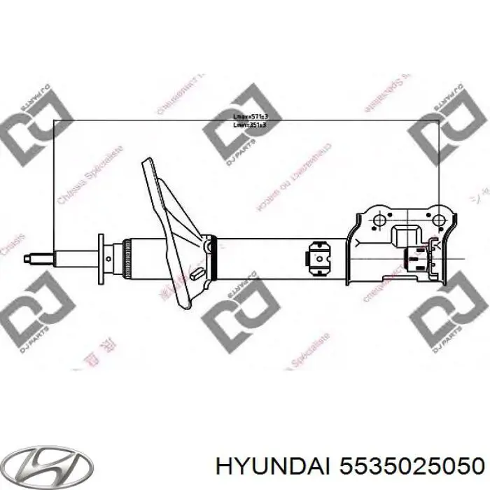 Амортизатор задній, лівий 5535025050 Hyundai/Kia