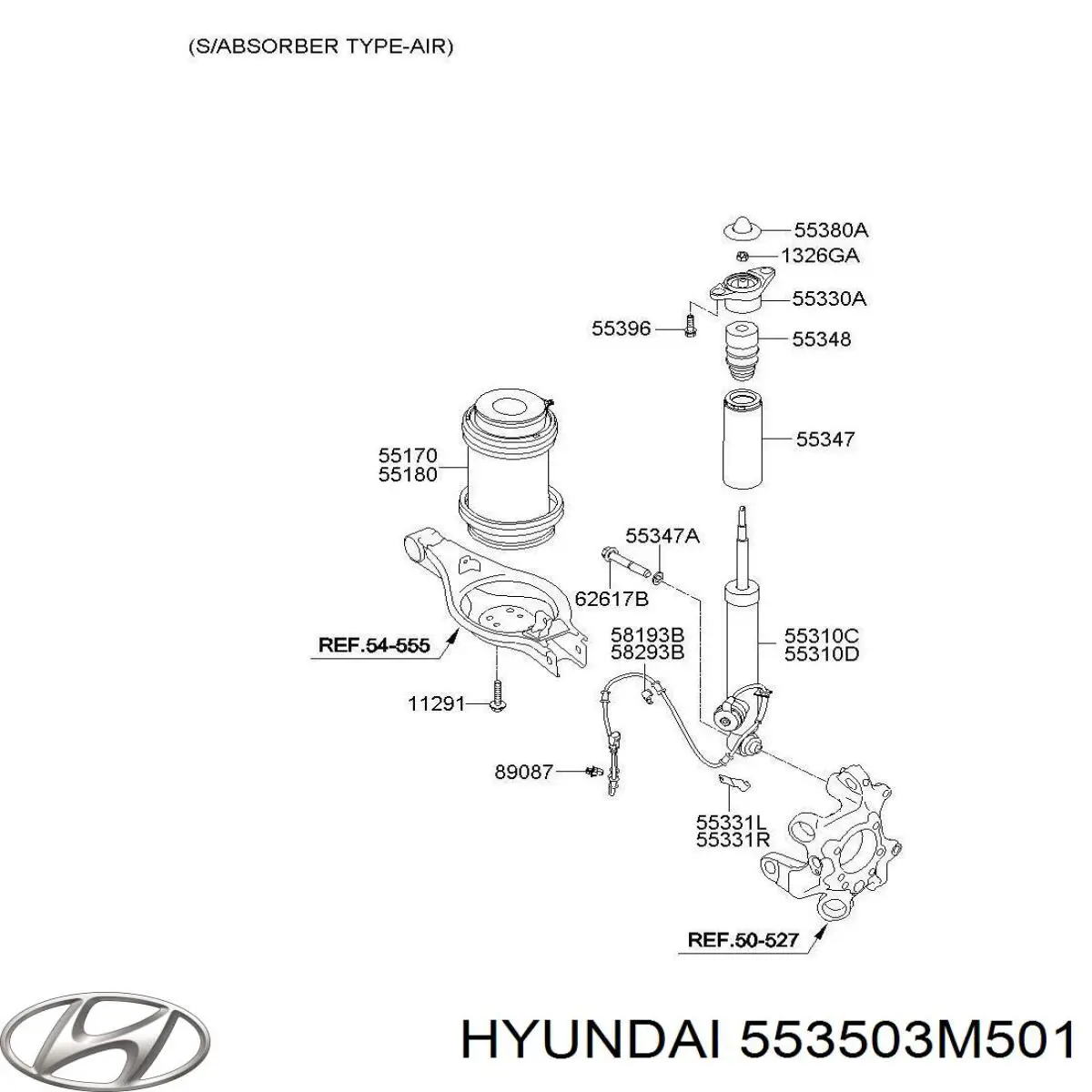553503M501 Hyundai/Kia Пружина задня, ліва