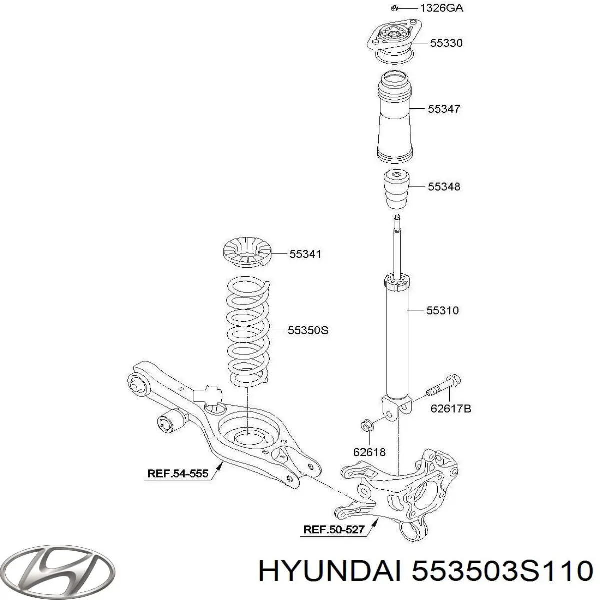 553503S110 Hyundai/Kia Пружина підвіски задня