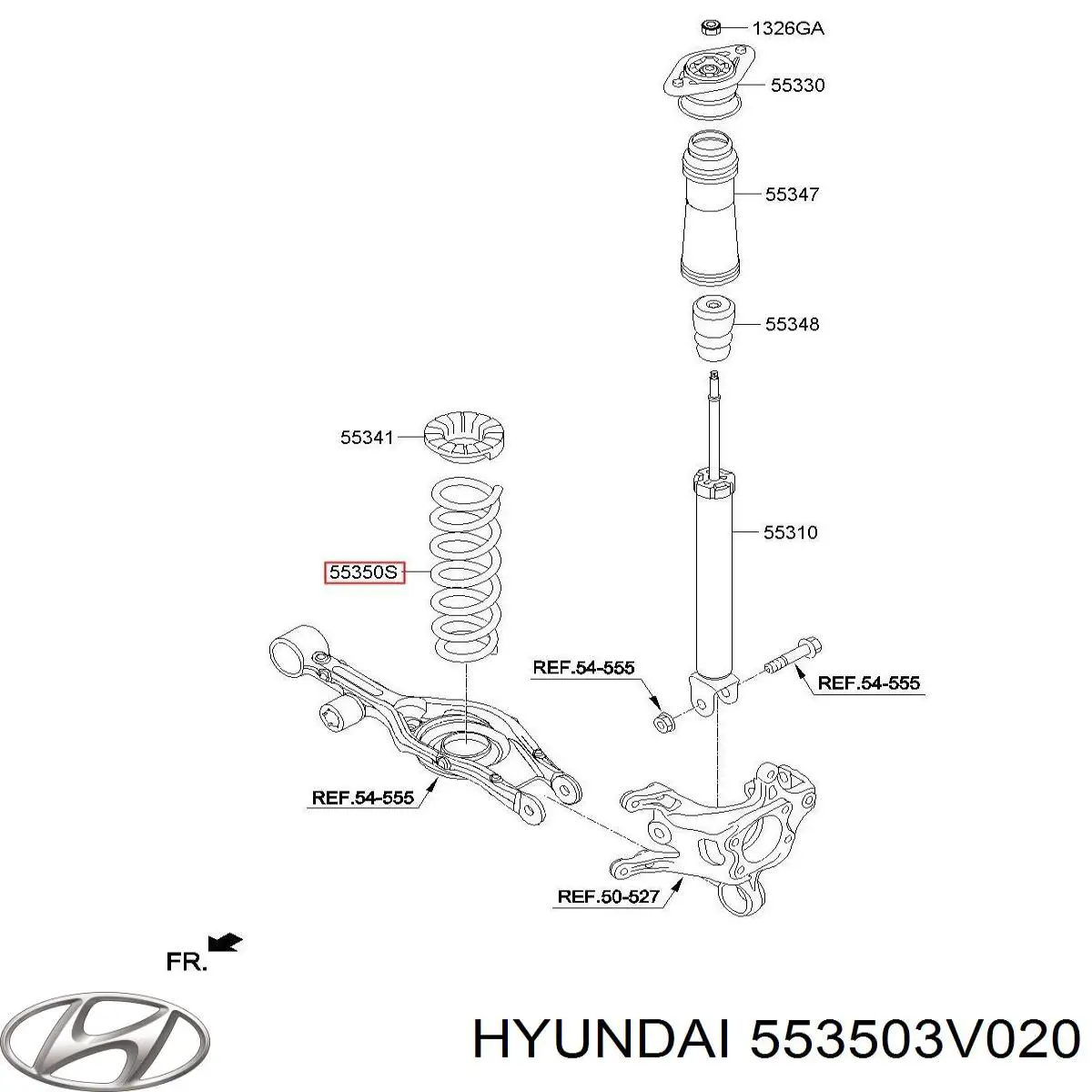 553503V020 Hyundai/Kia Пружина підвіски задня
