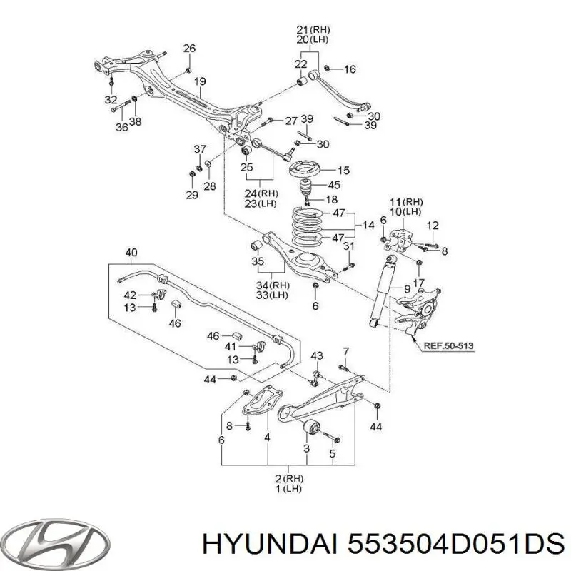 Пружина задня Hyundai/Kia 553504D050 ціна, від 66.83 USD