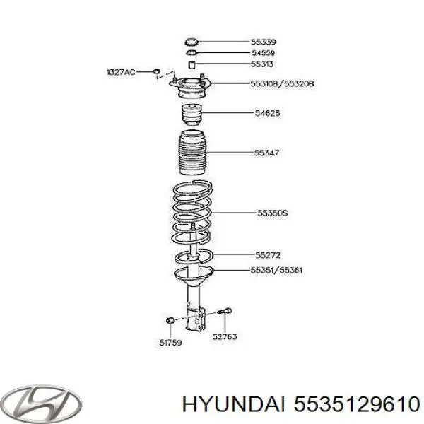 Амортизатор задній, лівий Hyundai/Kia 5535129610 ціна, від 32.51 USD
