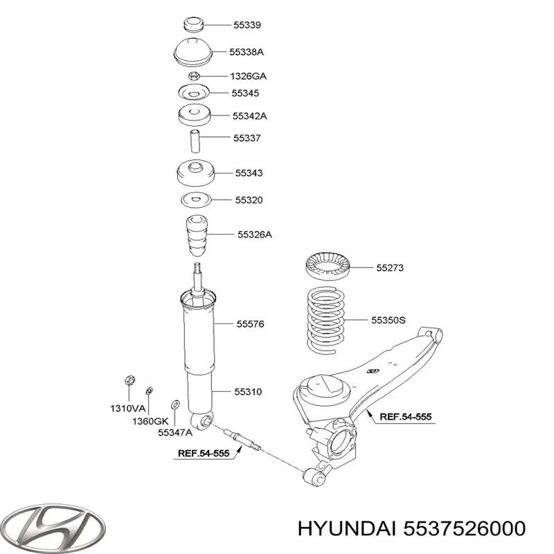 Купити 5537526000 Hyundai/Kia Буфер-відбійник амортизатора заднього