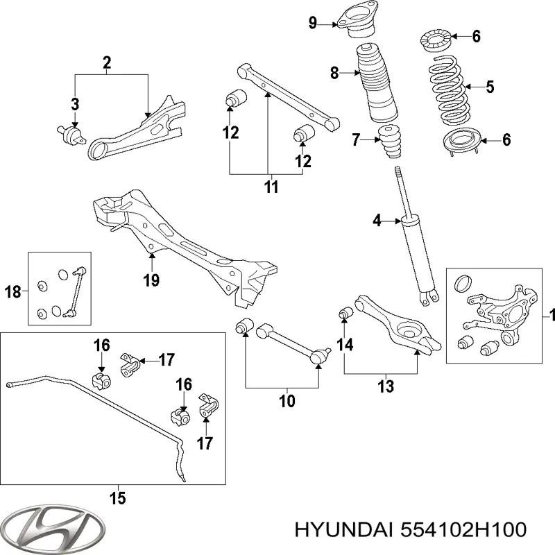 Балка задньої підвіски, підрамник на Hyundai I30 (FD)