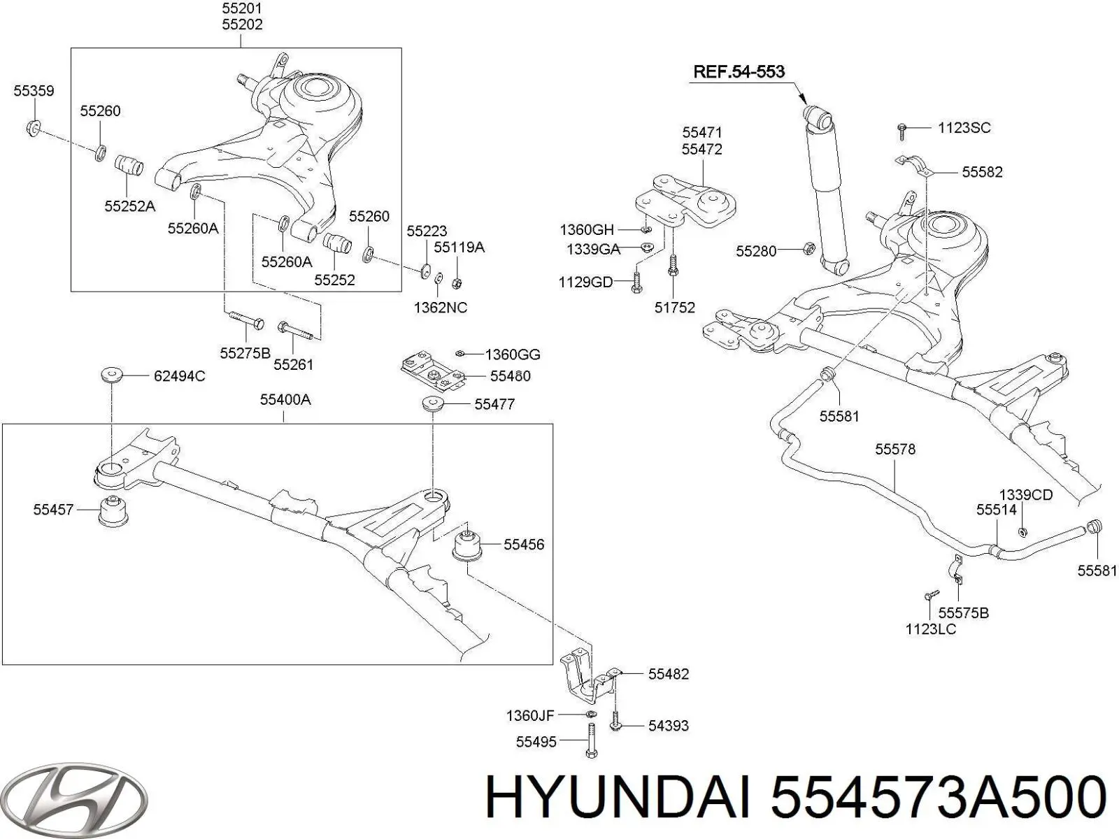 Сайлентблок задньої балки/підрамника Hyundai/Kia 554573A500 ціна, від  