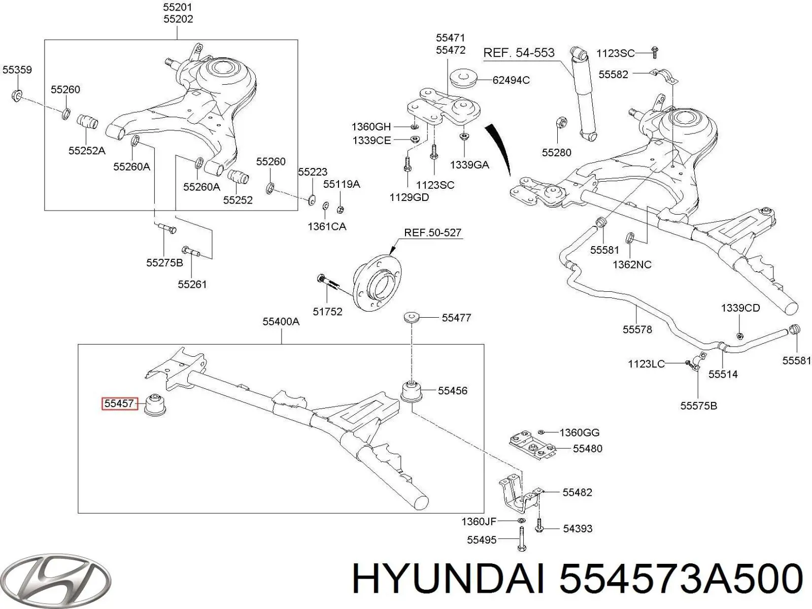 Сайлентблок задней балки HYUNDAI 554573A500