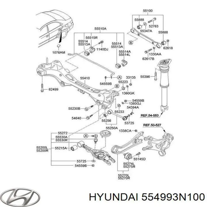 Сайлентблок заднього поперечного важеля, зовнішній Hyundai/Kia 554993N100 ціна, від 18.01 USD