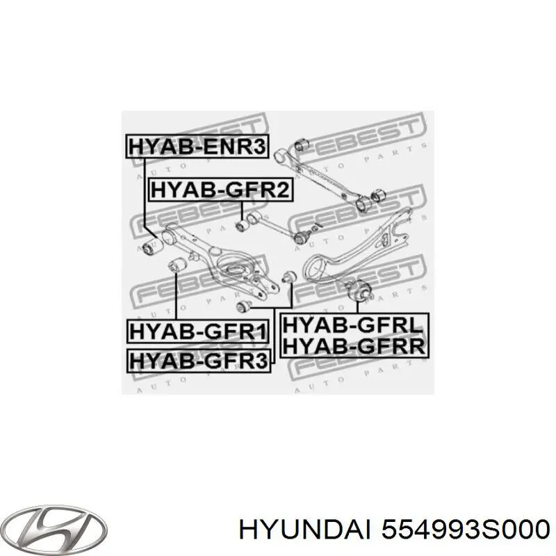 554993S000 Hyundai/Kia сайлентблок заднього поперечного важеля