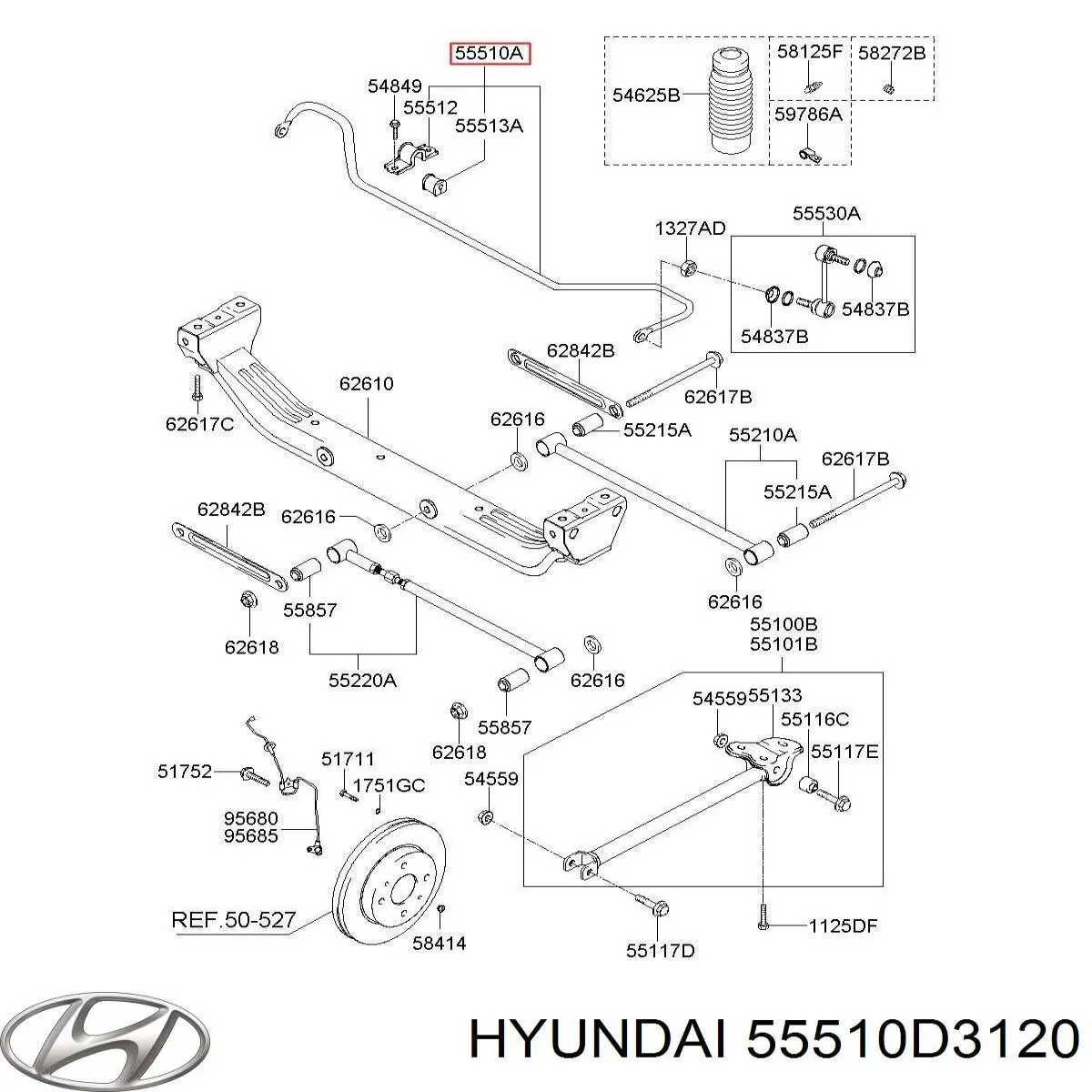 55510D3120 Hyundai/Kia Стабілізатор задньої балки