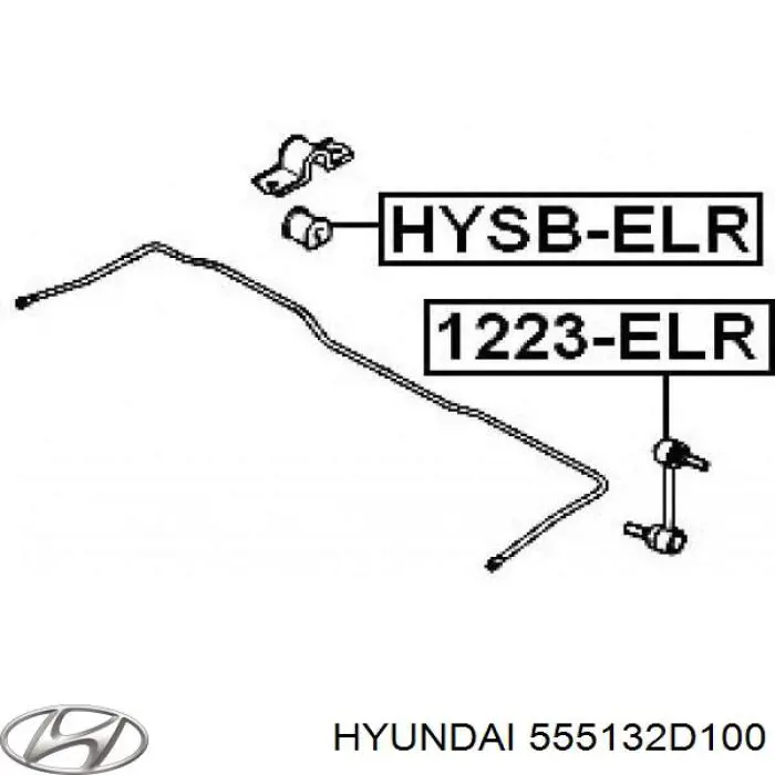 Втулка стабілізатора заднього 555132D100 Hyundai/Kia