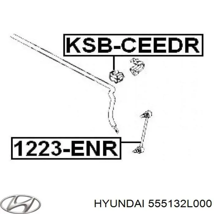 555132L000 Hyundai/Kia втулка стабілізатора заднього