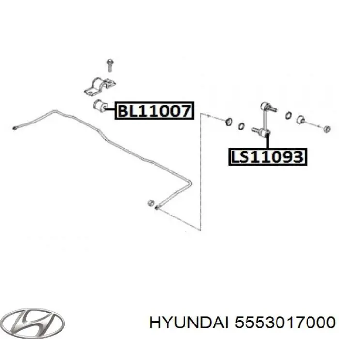 Стійка стабілізатора заднього 5553017000 Hyundai/Kia