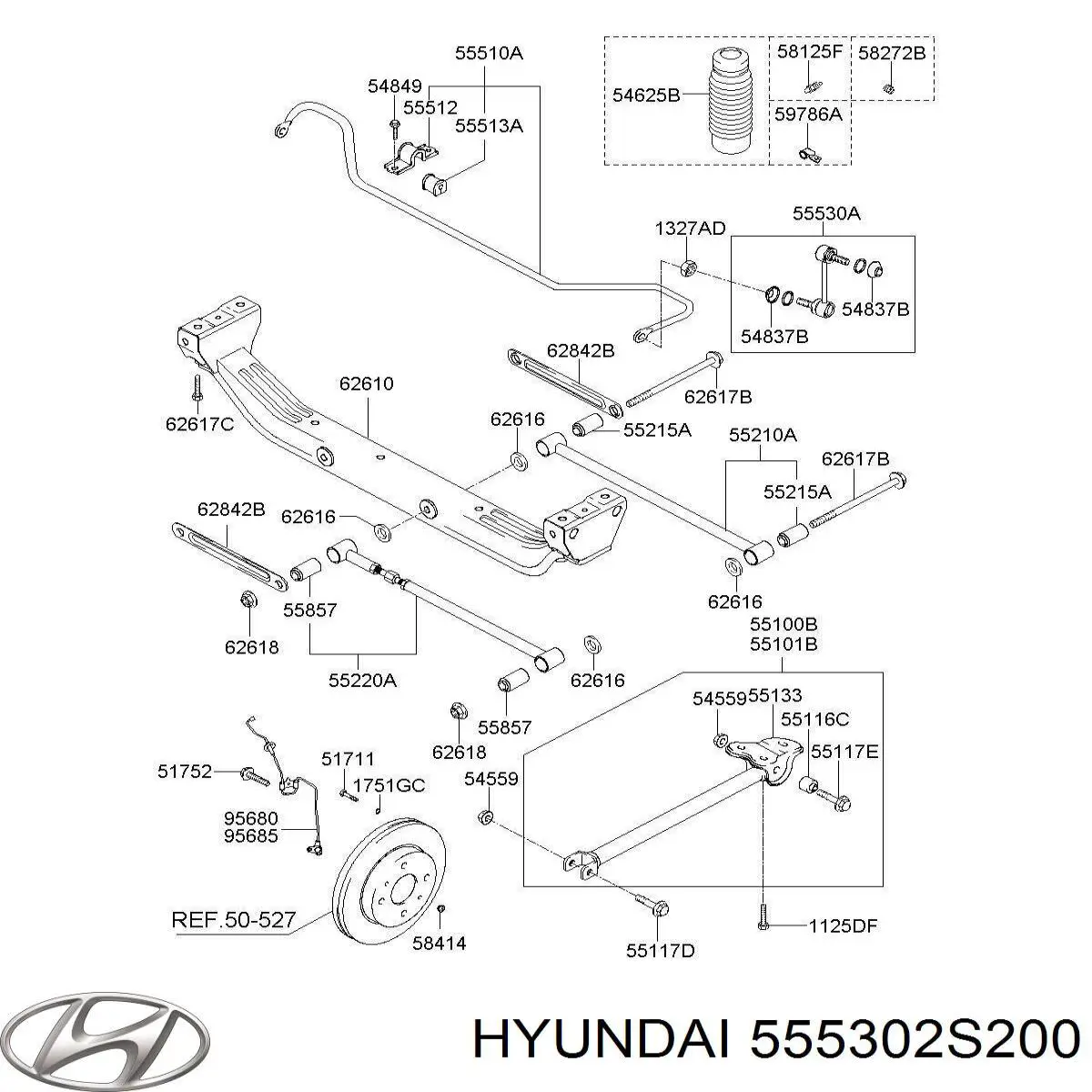 555302S200 Hyundai/Kia Тяжка стабілізатора, заднього