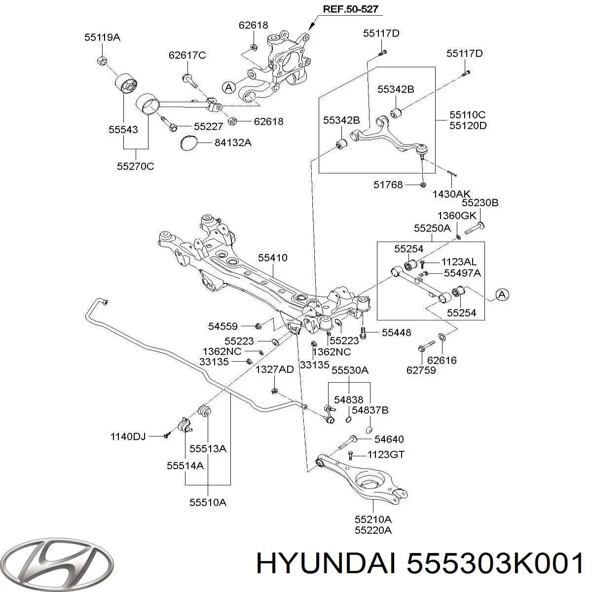555303K001 Hyundai/Kia Тяжка стабілізатора, заднього