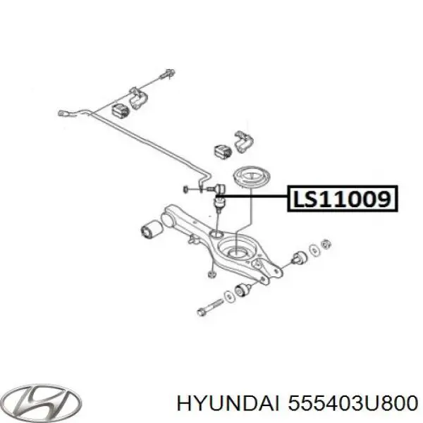 Лінк стабілізатора, заднього Hyundai/Kia 555403U800 ціна, від 12.18 USD