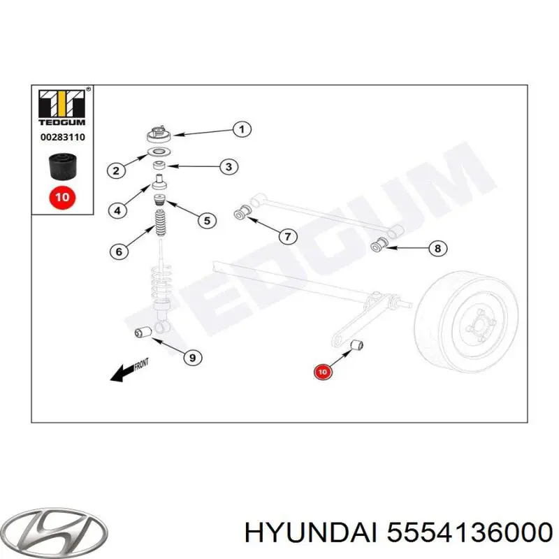 5554136000 Hyundai/Kia Сайлентблок балки моста