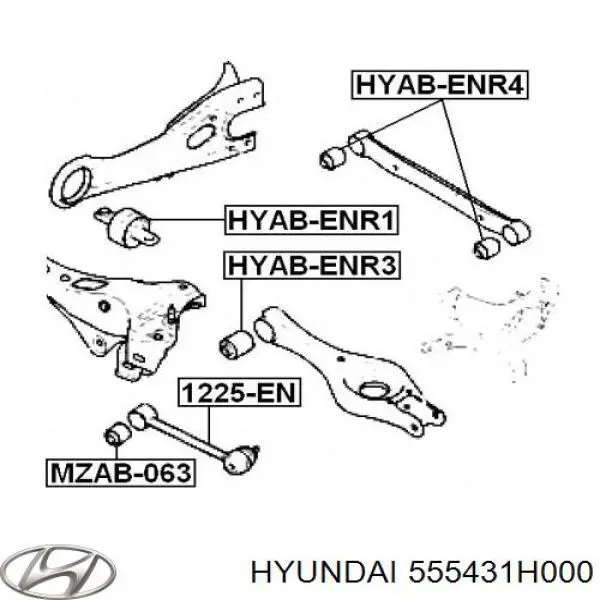 Купити 555431H000 Hyundai/Kia Сайлентблок заднього поздовжнього важеля