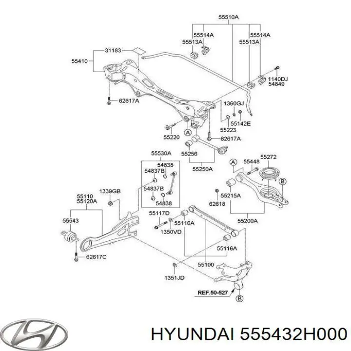 555432H000 Hyundai/Kia сайлентблок заднього поздовжнього важеля