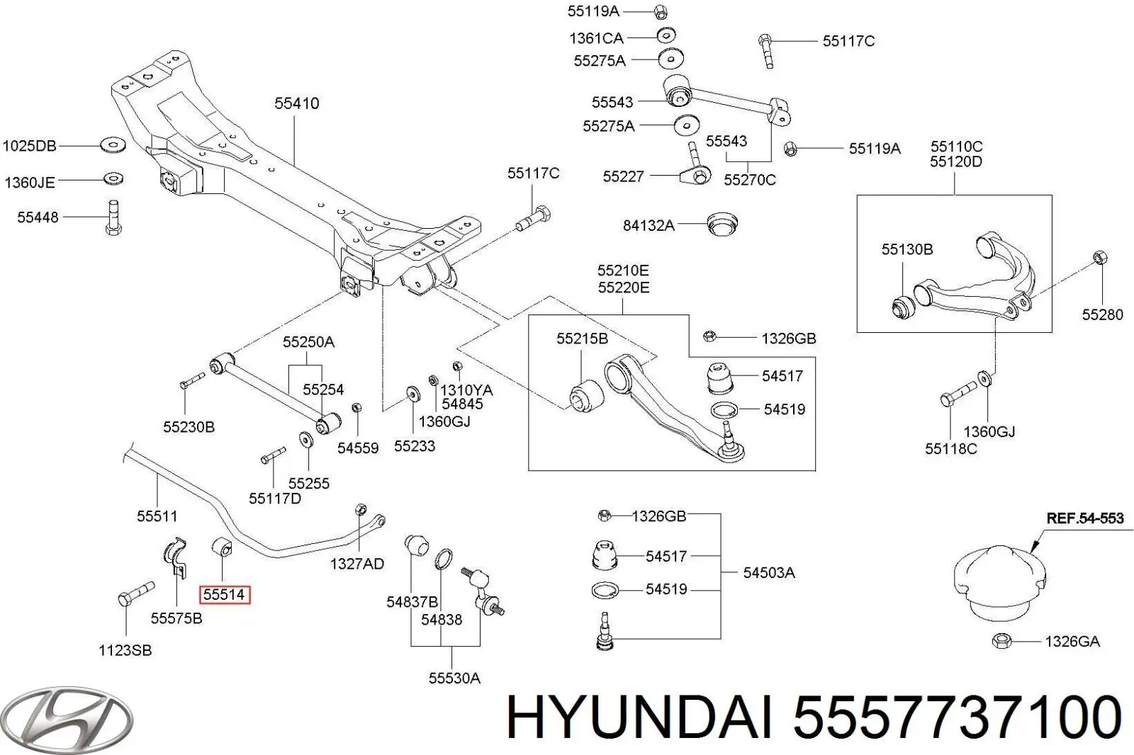 Гумка заднього стабілізатора Parts-Mall 5557738102
