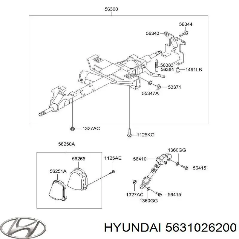 5631026200 Hyundai/Kia Колонка рульового управління